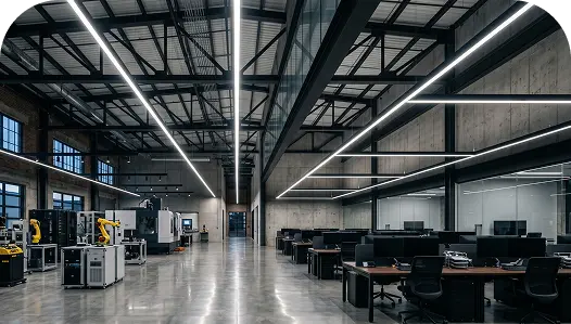 Sistema de iluminação em ambiente industrial e corporativo
